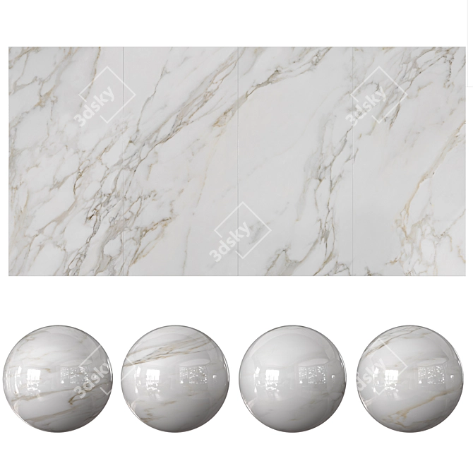 Palermo Ceramic Stone - 120*240 - Calacatta Gold 3D model image 3