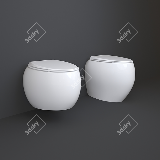 Title: RAK CLOUD Wall-Hung Toilet 3D model image 1