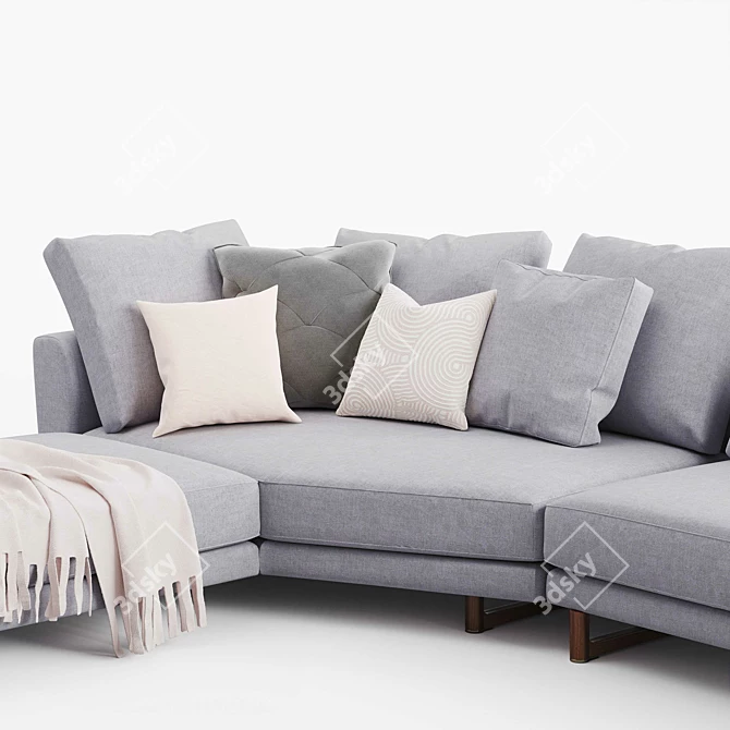 Luxury Abacus Wool Sofa Comp.E 3D model image 4