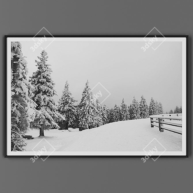 Black Framed Art Print 3D model image 1