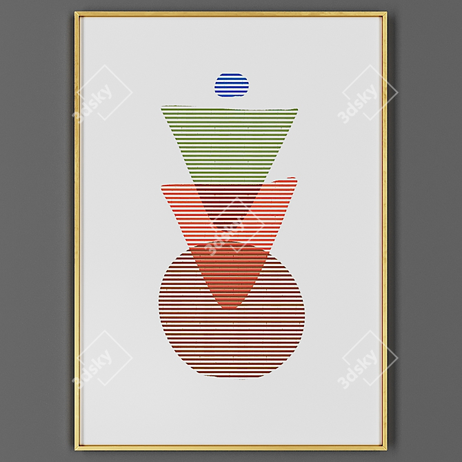 Elegant Framed Artwork 3D model image 1