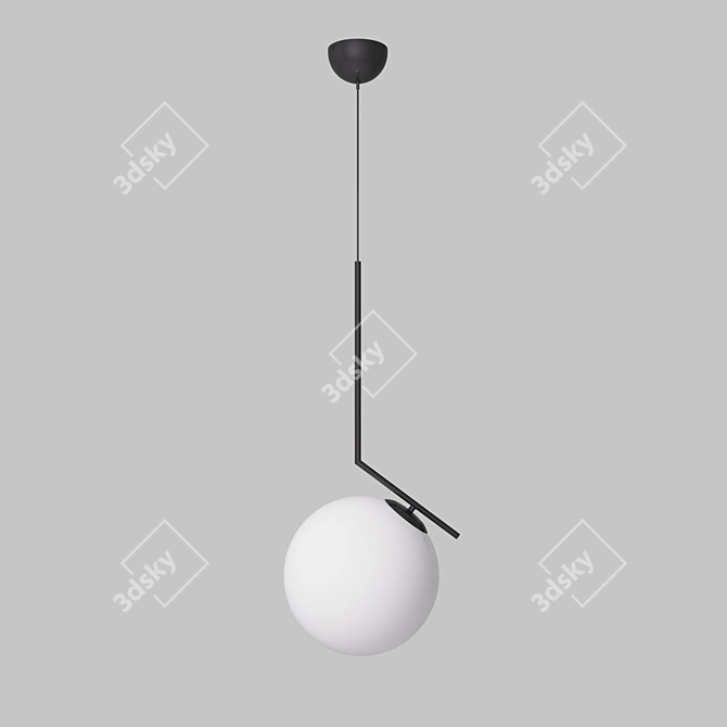 Modern Black Pendant Light 3D model image 1