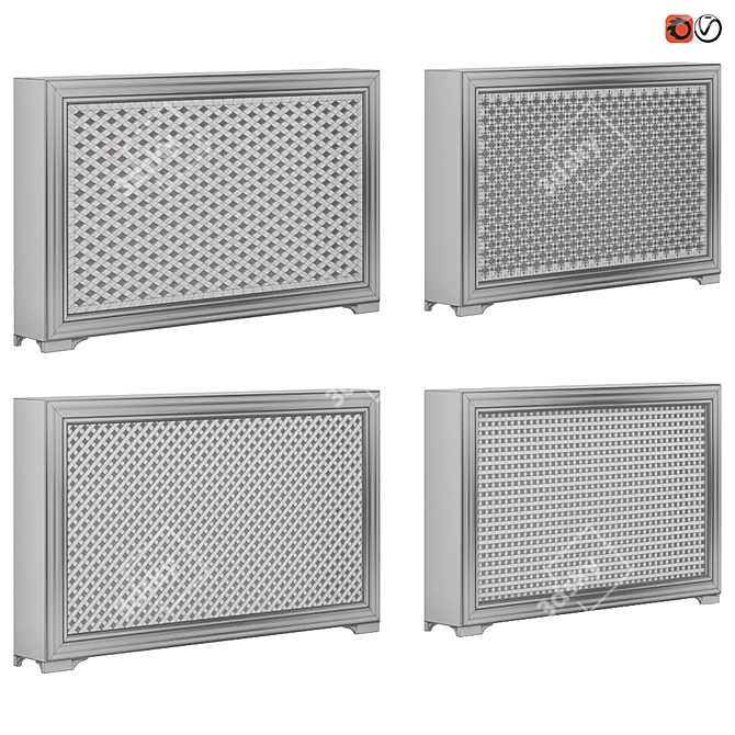 Radiator Screen Set: Decorative Elegance 3D model image 2