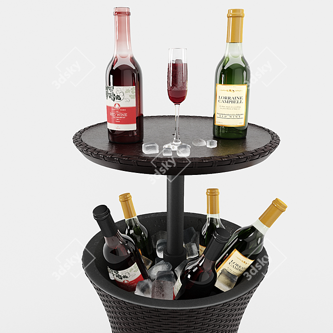 Giantex Rattan Cool Bar Table 3D model image 4