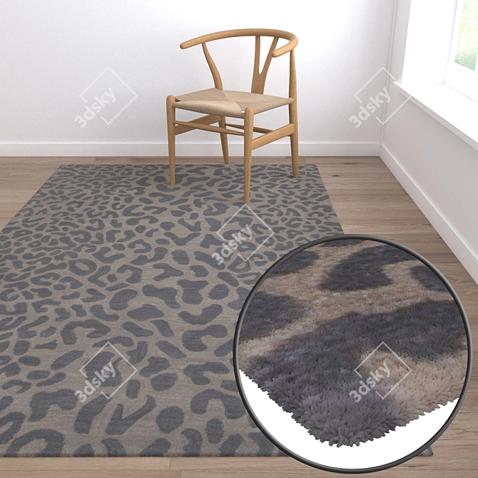 Luxury Carpet Set: High-quality Textured Carpets for Close and Distant Views 3D model image 5