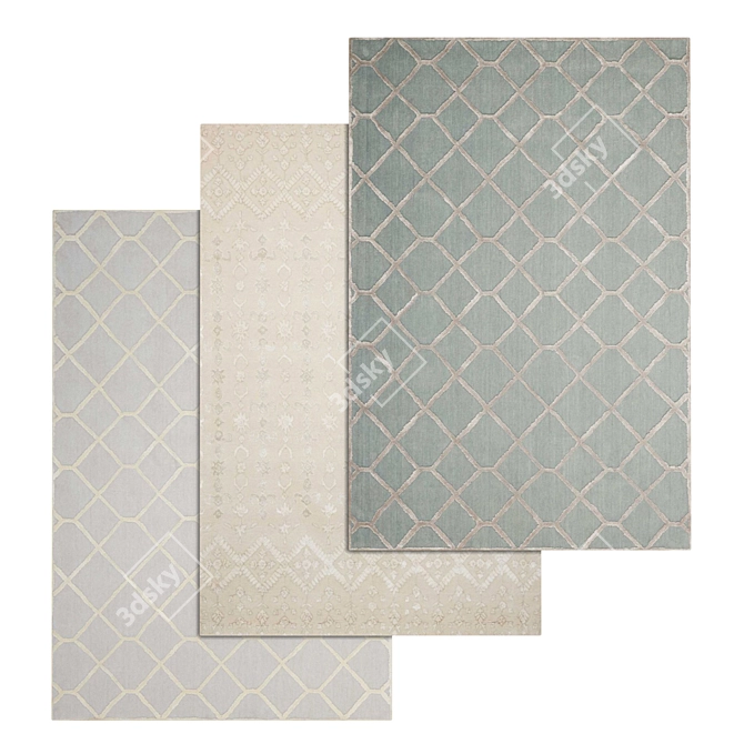 Luxury Carpet Set 1076: High-Quality Textures, Multiple Variants 3D model image 1