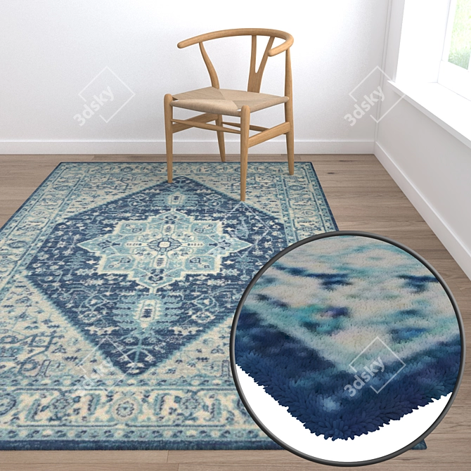 Luxury Textured Carpets Set 3D model image 5