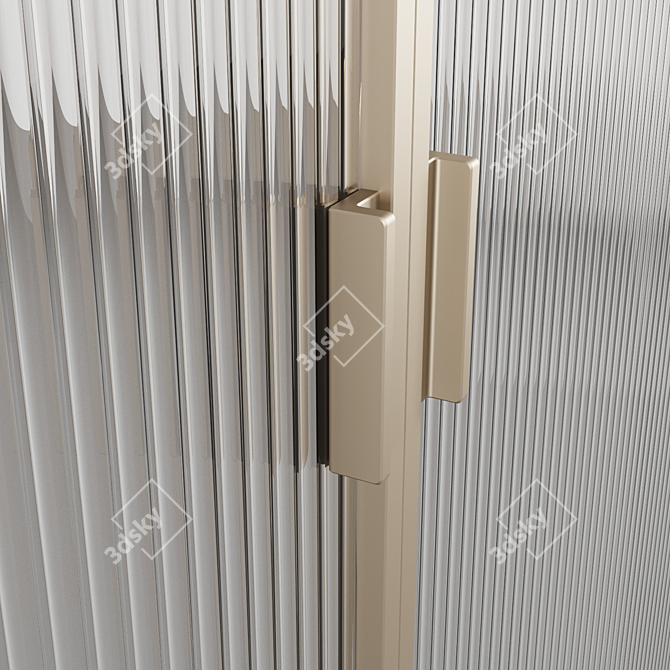 Embossed Glass Sliding Doors 3D model image 2