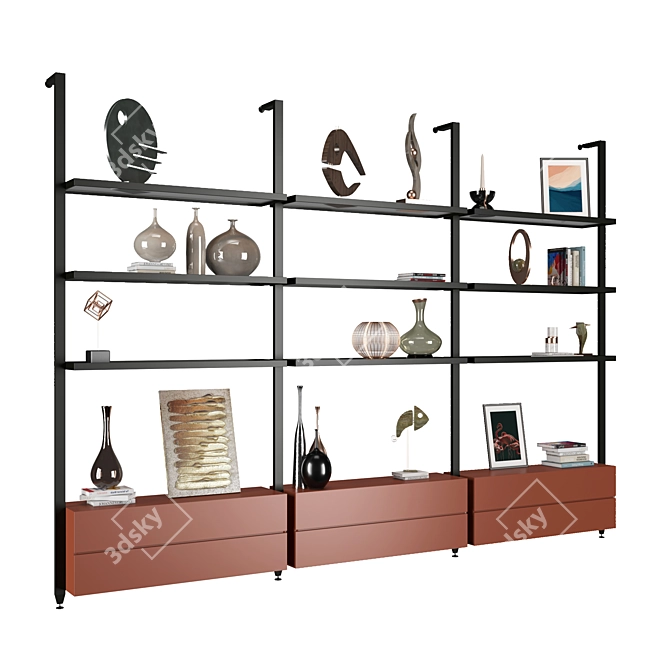 Versatile Shelving Unit with 57 Storage Options 3D model image 1