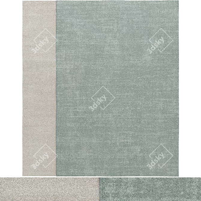 Cream Shaggy Low Pile Rug 3D model image 1