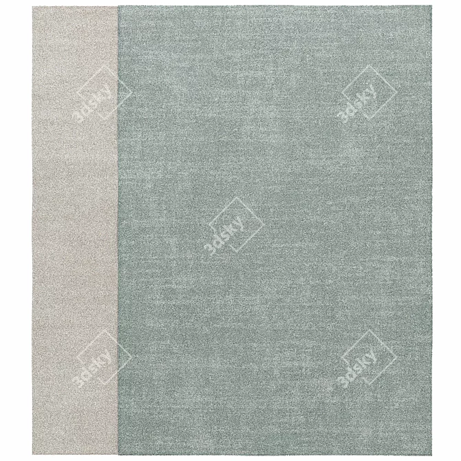 Cream Shaggy Low Pile Rug 3D model image 2