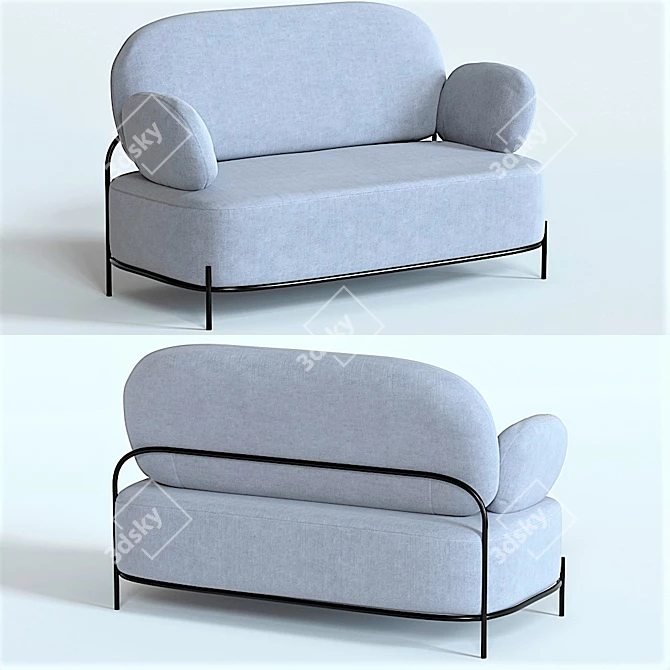 Elegant Coco 2-Seater Sofa 3D model image 14