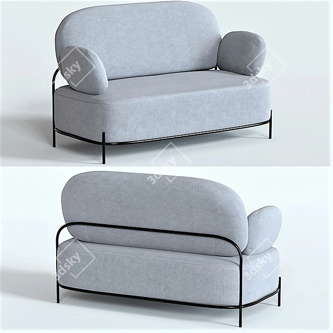 Elegant Coco 2-Seater Sofa 3D model image 15