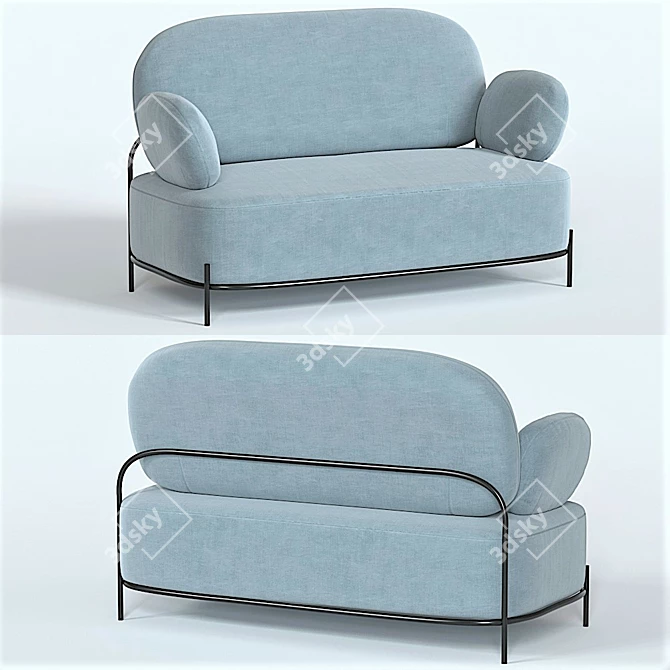 Elegant Coco 2-Seater Sofa 3D model image 16