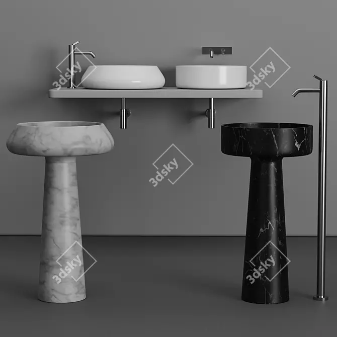 Title: Agape BJHON Washbasin: Stylish Italian Design 3D model image 1