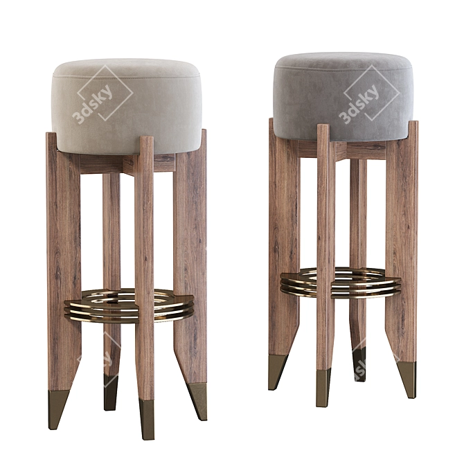 Italian Smania Gil Bar Stool 3D model image 1