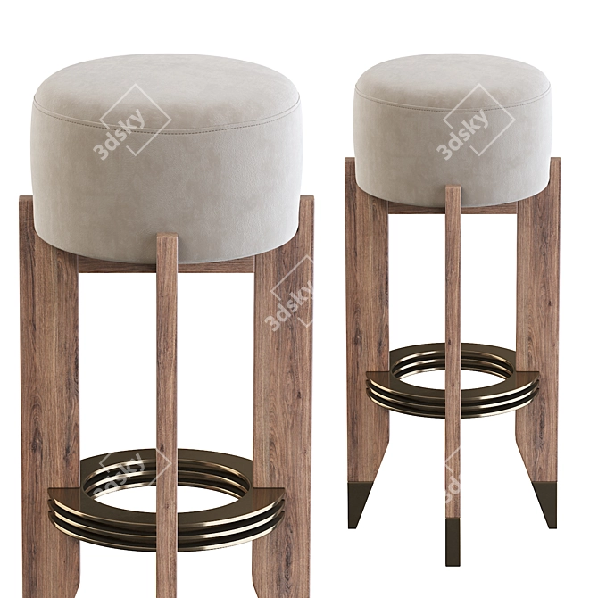 Italian Smania Gil Bar Stool 3D model image 4