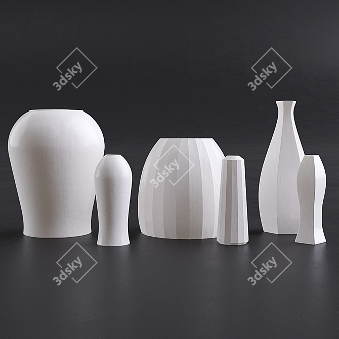Elegant Porcelain Vase 3D model image 1