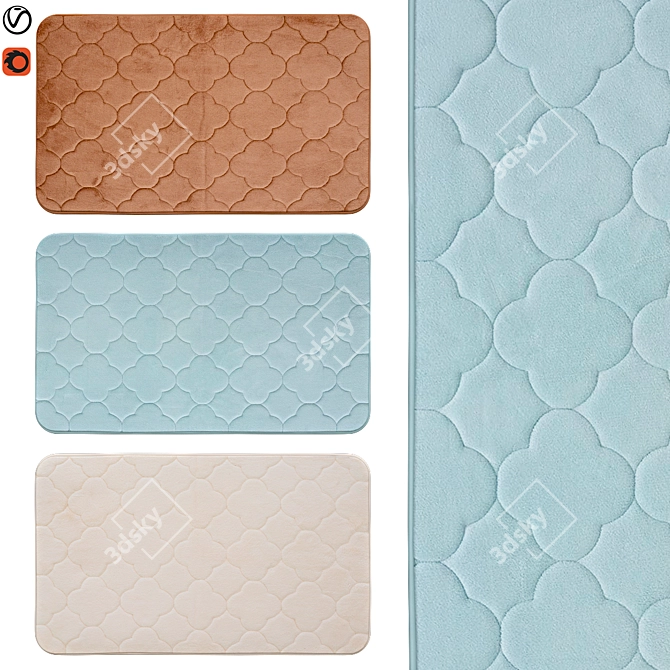 Luxury Bath Rugs | Soft & Absorbent 3D model image 1