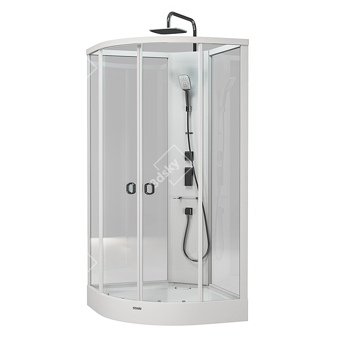 SSWW W0914 Acrylic Shower Cabin 3D model image 1