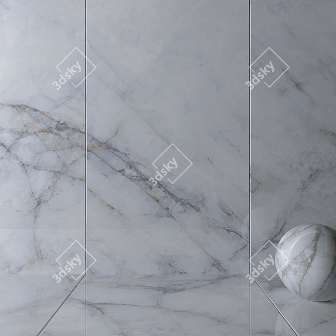 Crystal White Wall Tiles - Elegant and Versatile 3D model image 2