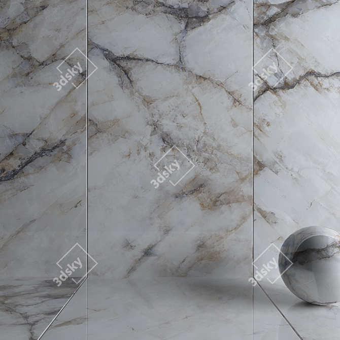 Museum Crystal White Wall Tiles 3D model image 3