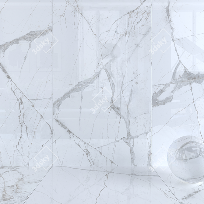 Museum Glacier White Wall Tiles 3D model image 1