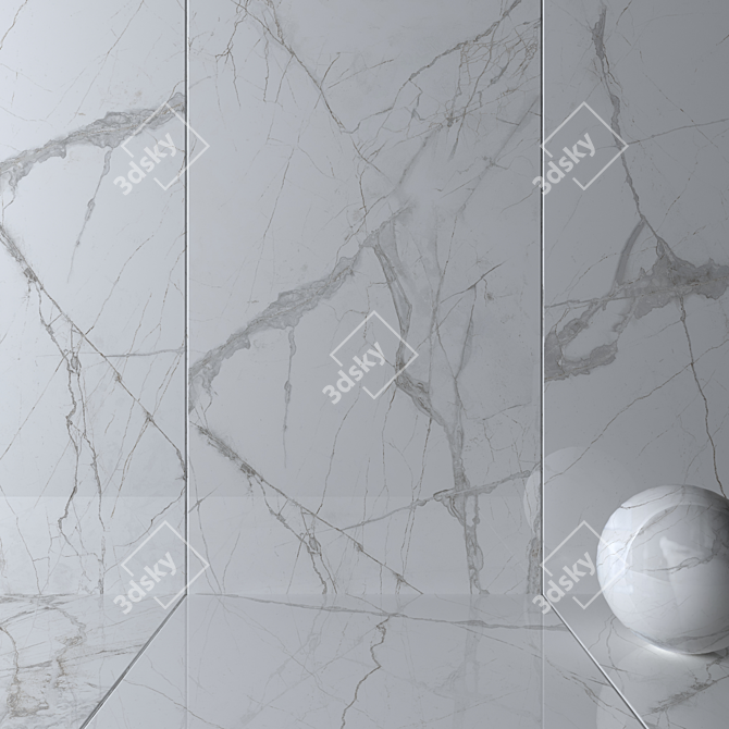 Museum Glacier White Wall Tiles 3D model image 2