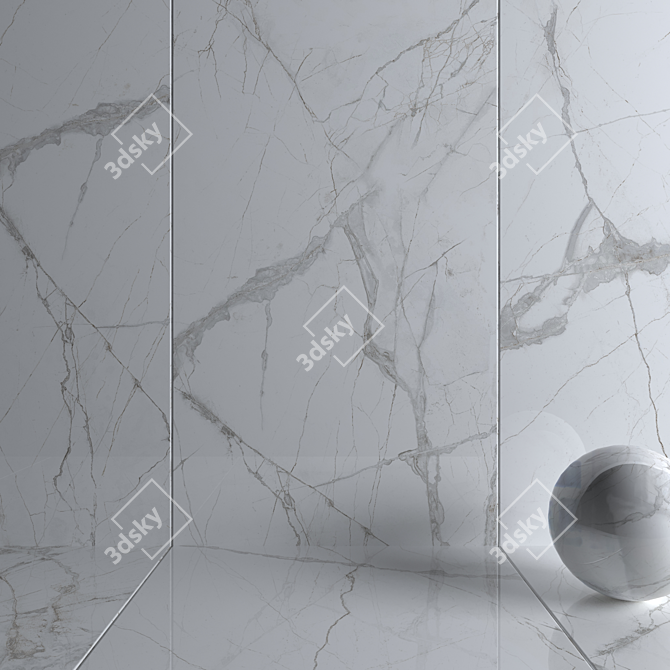 Museum Glacier White Wall Tiles 3D model image 3