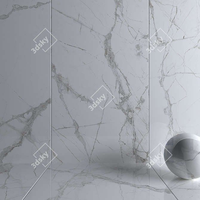 Museum Glacier White Wall Tiles: Multi-Texture, High-Definition Finish 3D model image 3