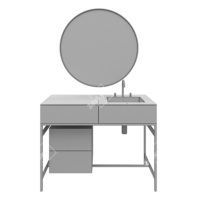 Modern Mirror Washbasin: Sleek Design 3D model image 5