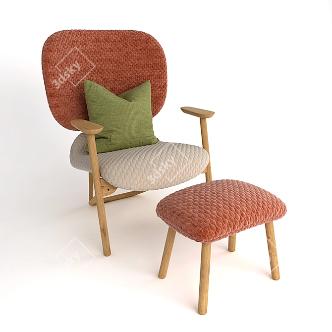 Ethnic Poly Mesh Armchair 3D model image 1