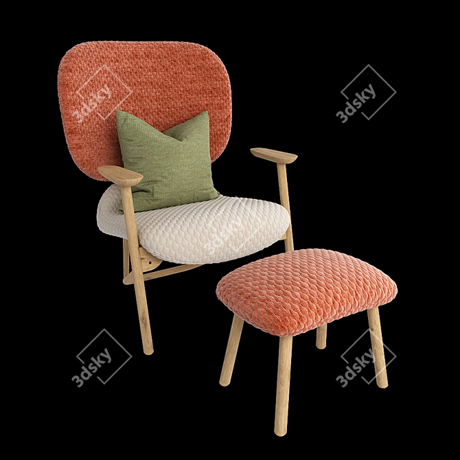 Ethnic Poly Mesh Armchair 3D model image 3