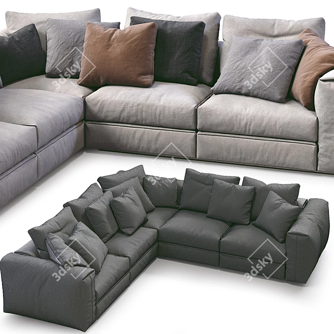 Modern Asolo Flexform Sofa 3D model image 5