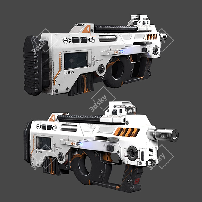 Futuristic Blaster Gun 3D model image 1