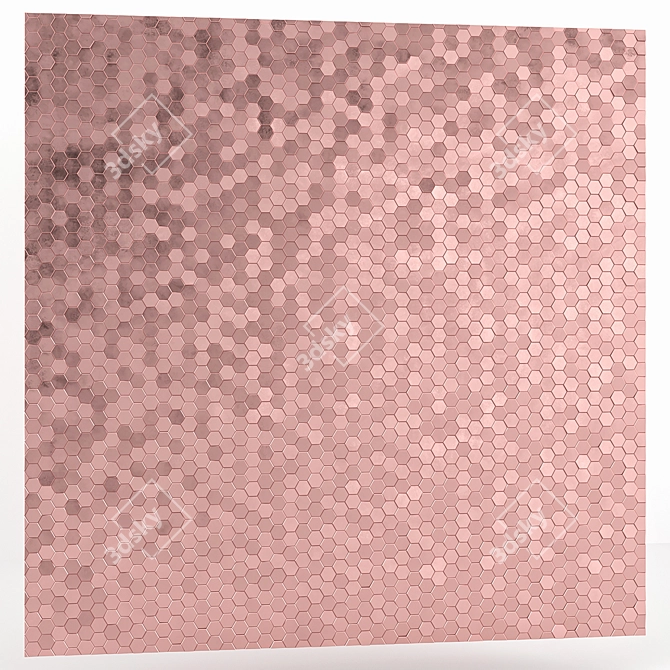 Rose Gold Hex & Cube Tiles 3D model image 3