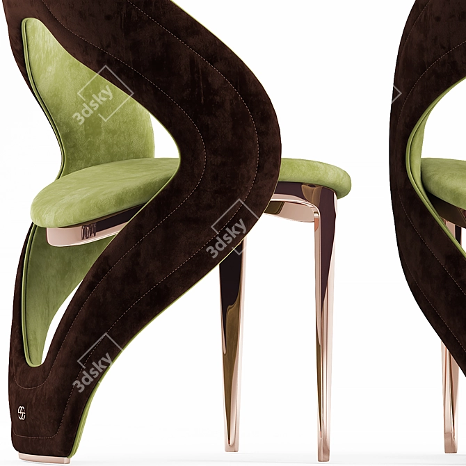 Elve Luxury Chair and Table 3D model image 4