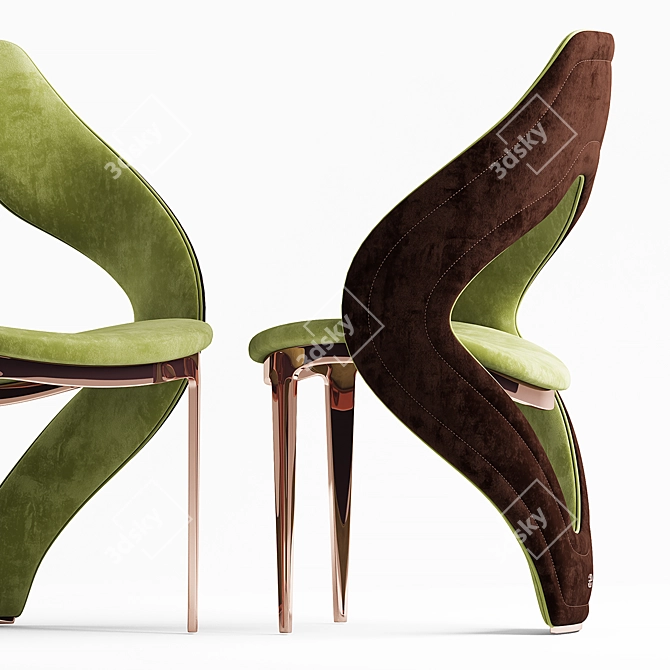 Elve Luxury Chair and Table 3D model image 1