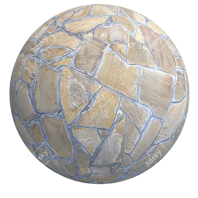 Cobblestone Travertine Sandstone Tileable Textures 3D model image 4