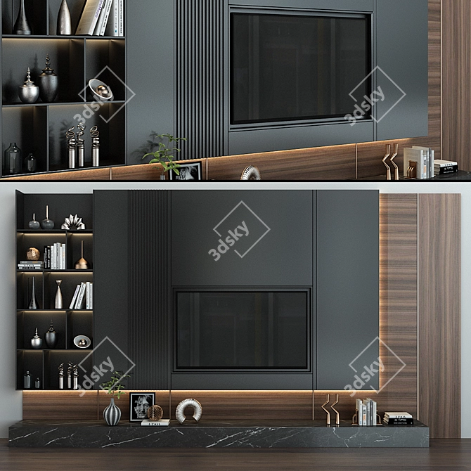 Sleek TV Shelf for Modern Homes 3D model image 1