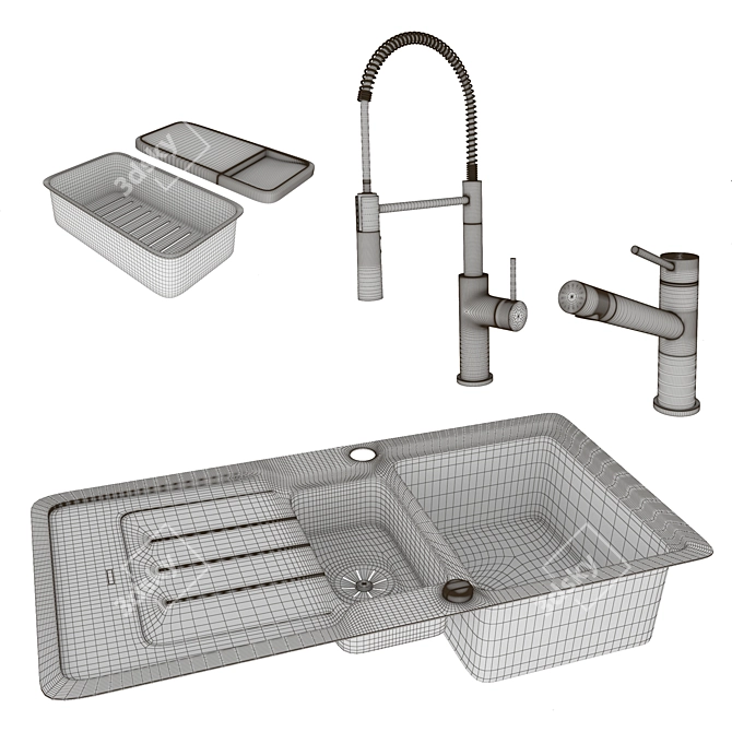 BlancoNeo6s-sink 02: Modern and Sleek 1000x510 mm Sink 3D model image 3