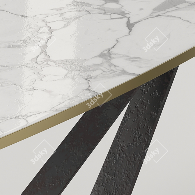 Elegant Marble Dining Table 3D model image 2