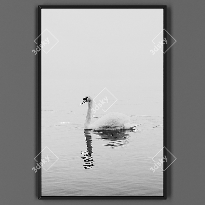 Elegant Black Framed Picture 3D model image 1