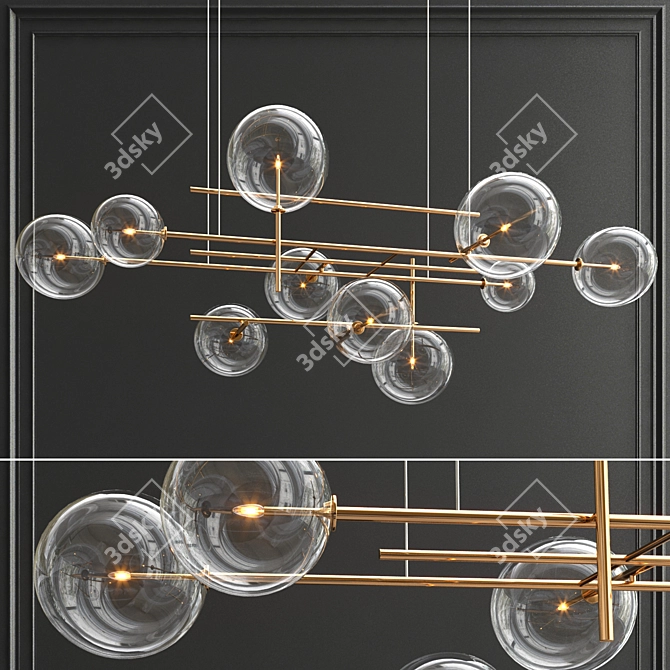 Elegant Gallotti Bolle Horizontal Pendant 3D model image 1