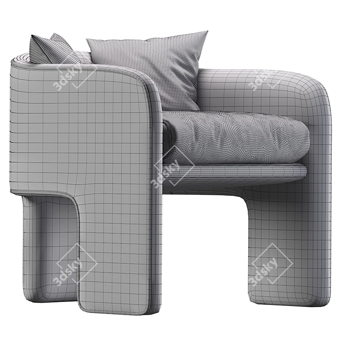 Modern Milo Baughman Armchair 3D model image 5