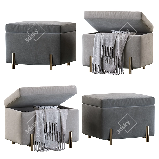 Modern Storage Bench 3D model image 1