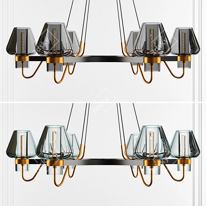 Modern Loft Queen Chandelier 3D model image 1