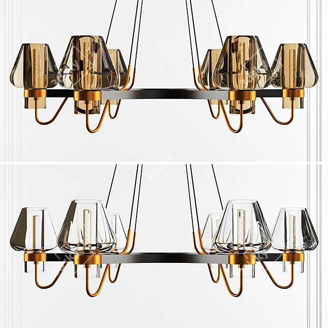 Modern Loft Queen Chandelier 3D model image 2