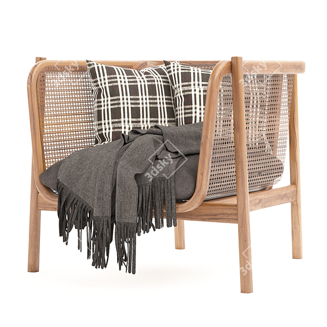 Refined Hamper Lounge Chair 3D model image 1