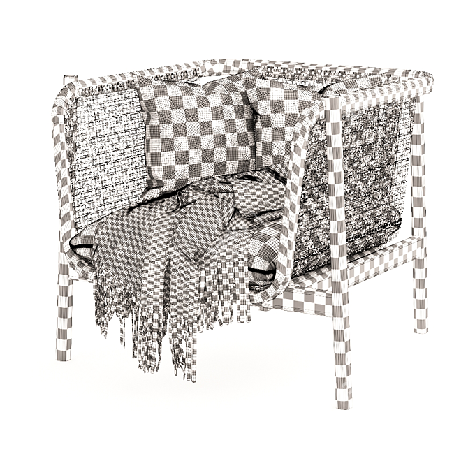 Refined Hamper Lounge Chair 3D model image 4